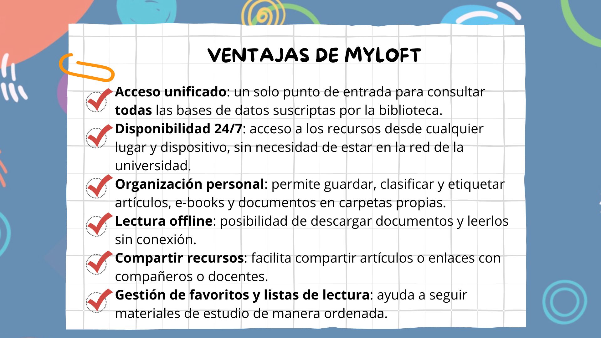 lista de ventajas de uso de myloft
